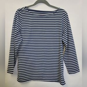 Vineyard vines boat neck lightweight stripe long sleeve blouse